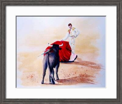 Matador Holds Red Cape Up To Bull Giclee Print Rich Lapenna Allposters Com Matador Holds Red Cape Up To Bull Giclee Print Rich Lapenna Allposters Com
