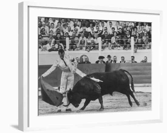 Matador Luis Miguel Dominguin During Bullfight-James Burke-Framed Premium Photographic Print