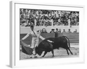 Matador Luis Miguel Dominguin During Bullfight-James Burke-Framed Premium Photographic Print