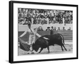 Matador Luis Miguel Dominguin During Bullfight-James Burke-Framed Premium Photographic Print
