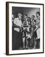 Matador Luis Miguel Dominguin with American Writer Ernest Hemingway-James Burke-Framed Premium Photographic Print