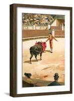 Matador with Muleta-null-Framed Art Print