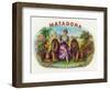 Matadora Brand Cigar Inner Box Label, Lady with Lions-Lantern Press-Framed Art Print