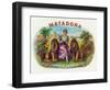 Matadora Brand Cigar Inner Box Label, Lady with Lions-Lantern Press-Framed Art Print