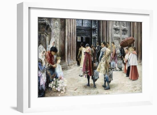 Matadors Entering Church-Jose Gallegos Y Arnosa-Framed Giclee Print
