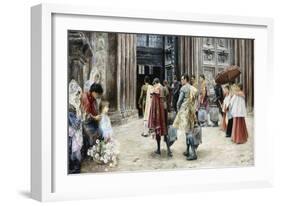 Matadors Entering Church-Jose Gallegos Y Arnosa-Framed Giclee Print