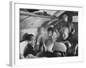 Matadors Luis Miguel Dominguin and Antonio Ordonez, with American Writer Ernest Hemingway-James Burke-Framed Premium Photographic Print