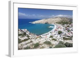 Matala Bay and Beach, Heraklion District, Crete, Greek Islands, Greece, Europe-Markus Lange-Framed Photographic Print