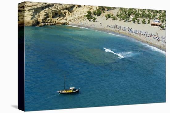 Matala Beach, Crete, Greek Islands, Greece, Europe-Bruno Morandi-Stretched Canvas