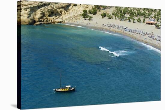 Matala Beach, Crete, Greek Islands, Greece, Europe-Bruno Morandi-Stretched Canvas