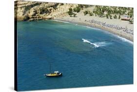 Matala Beach, Crete, Greek Islands, Greece, Europe-Bruno Morandi-Stretched Canvas