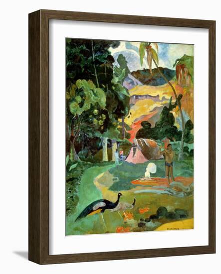 Matamoe Or, Landscape with Peacocks, 1892-Paul Gauguin-Framed Premium Giclee Print