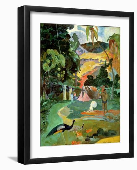 Matamoe Or, Landscape with Peacocks, 1892-Paul Gauguin-Framed Premium Giclee Print