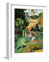 Matamoe Or, Landscape with Peacocks, 1892-Paul Gauguin-Framed Premium Giclee Print