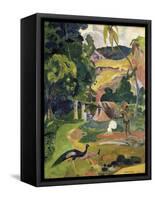 Matamoe or Landscape with Peacocks-Paul Gauguin-Framed Stretched Canvas