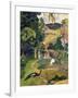 Matamoe or Landscape with Peacocks-Paul Gauguin-Framed Art Print