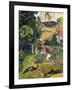 Matamoe or Landscape with Peacocks-Paul Gauguin-Framed Art Print