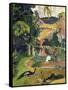 Matamoe or Landscape with Peacocks-Paul Gauguin-Framed Stretched Canvas