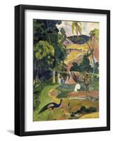 Matamoe or Landscape with Peacocks-Paul Gauguin-Framed Art Print