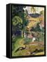 Matamoe or Landscape with Peacocks-Paul Gauguin-Framed Stretched Canvas
