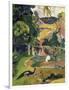 Matamoe or Landscape with Peacocks-Paul Gauguin-Framed Art Print