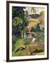 Matamoe or Landscape with Peacocks-Paul Gauguin-Framed Art Print