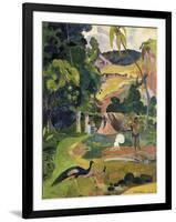 Matamoe or Landscape with Peacocks-Paul Gauguin-Framed Art Print