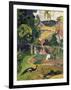 Matamoe or Landscape with Peacocks-Paul Gauguin-Framed Art Print