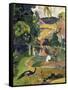 Matamoe or Landscape with Peacocks-Paul Gauguin-Framed Stretched Canvas