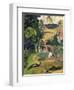 Matamoe or Landscape with Peacocks-Paul Gauguin-Framed Art Print
