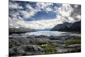 Matanuska Glacier Terminus, Mountains and Expansive Sky-Sheila Haddad-Mounted Premium Photographic Print