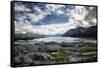 Matanuska Glacier Terminus, Mountains and Expansive Sky-Sheila Haddad-Framed Stretched Canvas