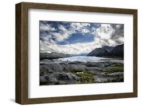 Matanuska Glacier Terminus, Mountains and Expansive Sky-Sheila Haddad-Framed Photographic Print