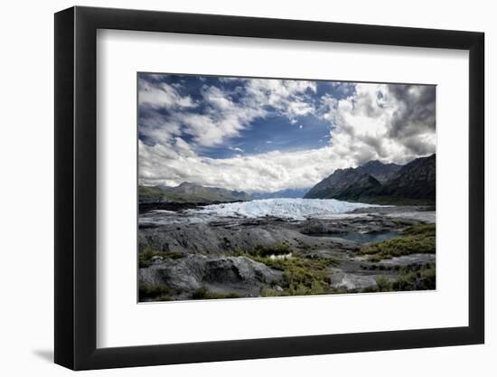 Matanuska Glacier Terminus, Mountains and Expansive Sky-Sheila Haddad-Framed Photographic Print