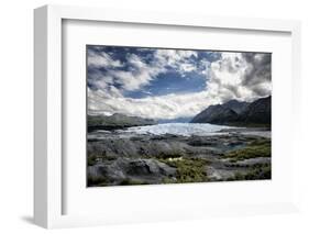 Matanuska Glacier Terminus, Mountains and Expansive Sky-Sheila Haddad-Framed Photographic Print