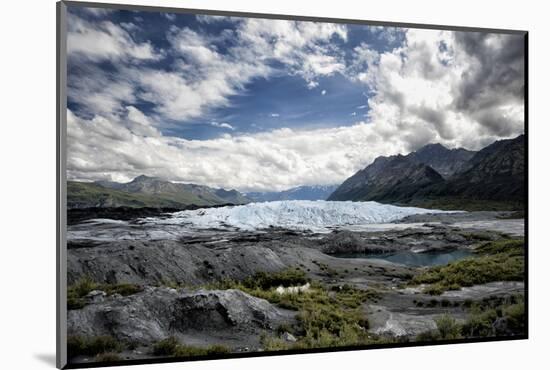 Matanuska Glacier Terminus, Mountains and Expansive Sky-Sheila Haddad-Mounted Photographic Print