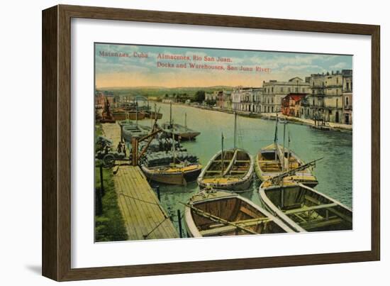 Matanzas, Cuba. Almacenes, Rio San Juan. Docks and Warehouses, San Juan River, c1910-Unknown-Framed Giclee Print