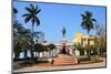 Matanzas, Cuba - Main Square. Palm Trees and Statue Depicting Jose Marti and Liberty.-Tupungato-Mounted Photographic Print