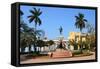 Matanzas, Cuba - Main Square. Palm Trees and Statue Depicting Jose Marti and Liberty.-Tupungato-Framed Stretched Canvas