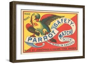 Match Box with Parrot-null-Framed Art Print