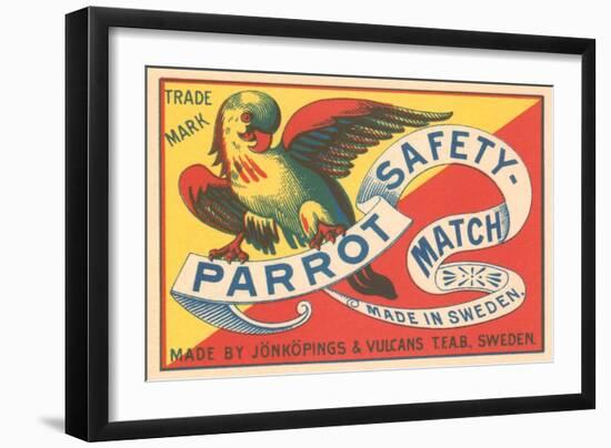 Match Box with Parrot-null-Framed Art Print