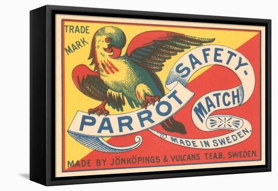 Match Box with Parrot-null-Framed Stretched Canvas