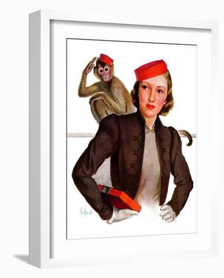 "Matching Monkey Hats,"March 26, 1938-Neysa Mcmein-Framed Premium Giclee Print