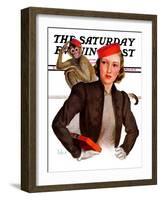 "Matching Monkey Hats," Saturday Evening Post Cover, March 26, 1938-Neysa Mcmein-Framed Giclee Print
