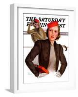 "Matching Monkey Hats," Saturday Evening Post Cover, March 26, 1938-Neysa Mcmein-Framed Giclee Print