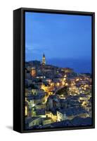 Matera townscape at sunset, Basilicata, Italy, Europe-Marco Brivio-Framed Stretched Canvas