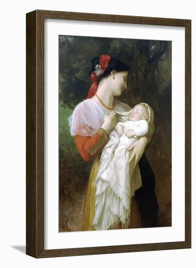 Maternal Admiration-William Adolphe Bouguereau-Framed Art Print