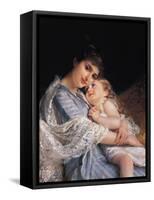 Maternal Affection-Emile Munier-Framed Stretched Canvas