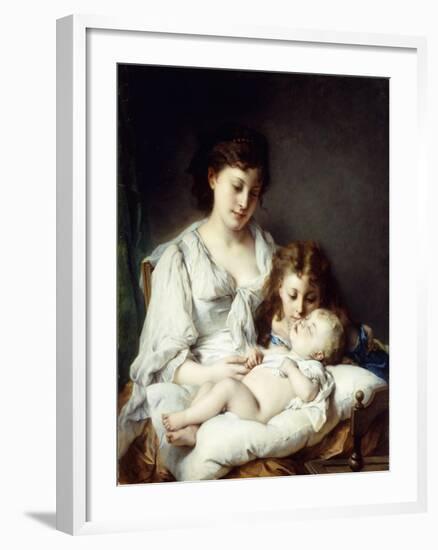 Maternal Affection-Adolphe Jourdan-Framed Giclee Print