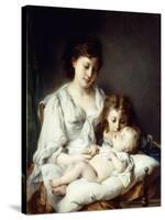 Maternal Affection-Adolphe Jourdan-Stretched Canvas